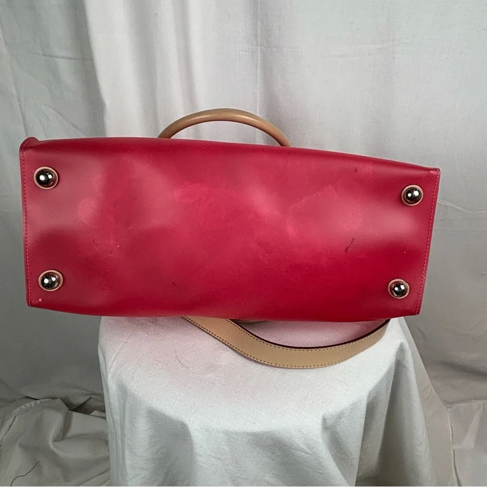 Michael Kors Candy Red PVC Tote Handbag 13” x‎ 12” - 10” Shoulder Strap